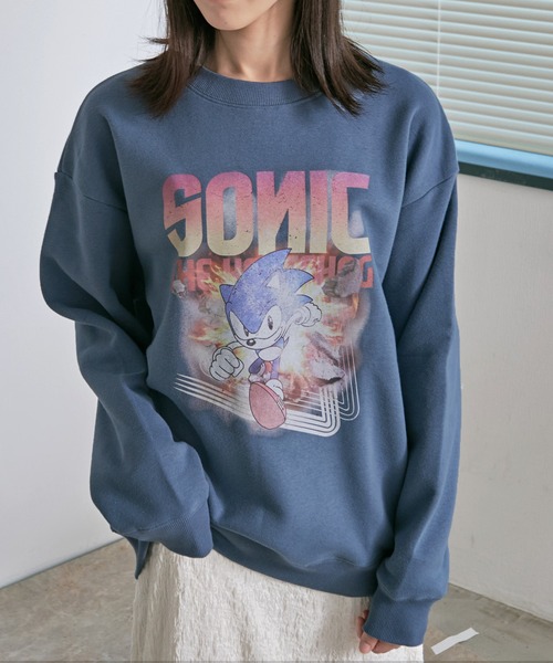 SILVER BULLET(シルバーバレット)の「『SILVER BULLET SELECT AP/シルバーバレットセレクト』SONIC USED風スウェット(スウェット・レディース・ブラック系2/アイボリー/ブラック系1/サックスブルー系1・M/L/LL)」の4枚目の写真
