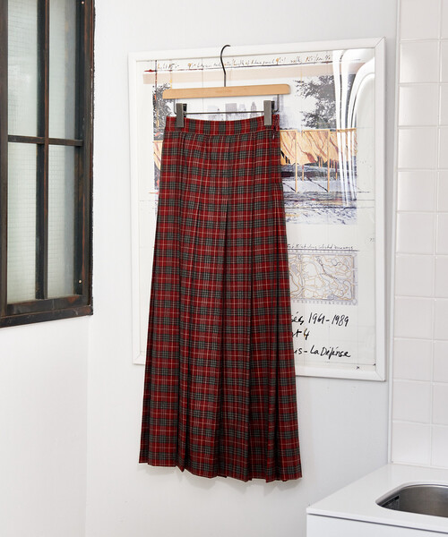 FREAK'S STORE(フリークスストア)の「チェック プリーツスカート(スカート・レディース・グリーン/ブラック/レッド/ワインレッド・フリ-)」の4枚目の写真
