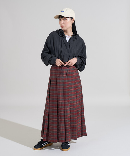 FREAK'S STORE(フリークスストア)の「チェック プリーツスカート(スカート・レディース・グリーン/ブラック/レッド/ワインレッド・フリ-)」の11枚目の写真
