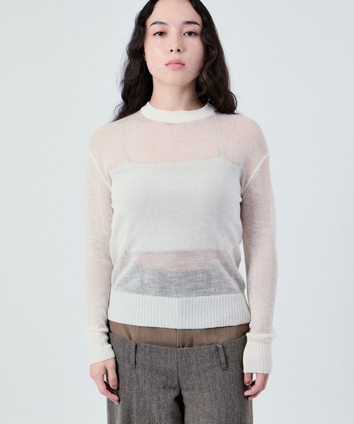 M TO R(ムウトアール)の「SHEER LONG SLEEVE KNIT UNISEX(ニット/セーター・レディース・ブラック/ブルー系その他4/オフホワイト・38/40/42)」の22枚目の写真