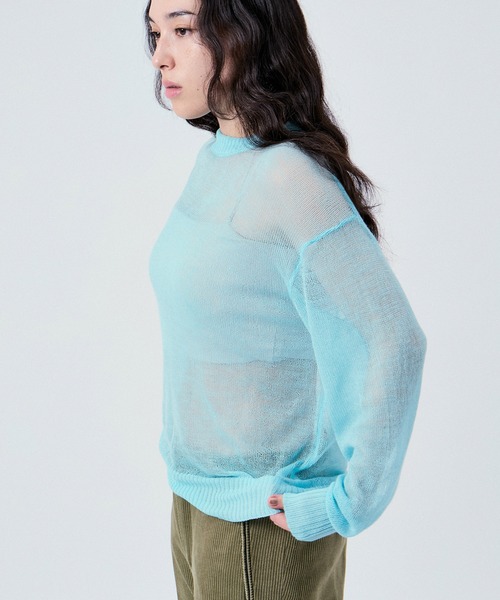 M TO R(ムウトアール)の「SHEER LONG SLEEVE KNIT UNISEX(ニット/セーター・レディース・ブラック/ブルー系その他4/オフホワイト・38/40/42)」の4枚目の写真