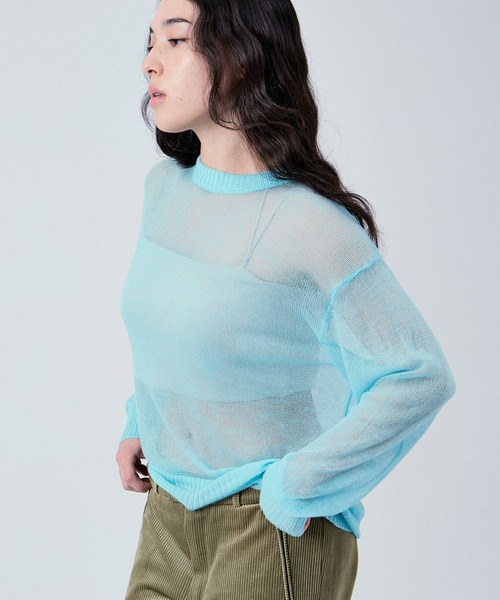 M TO R(ムウトアール)の「SHEER LONG SLEEVE KNIT UNISEX(ニット/セーター・レディース・ブラック/ブルー系その他4/オフホワイト・38/40/42)」の5枚目の写真
