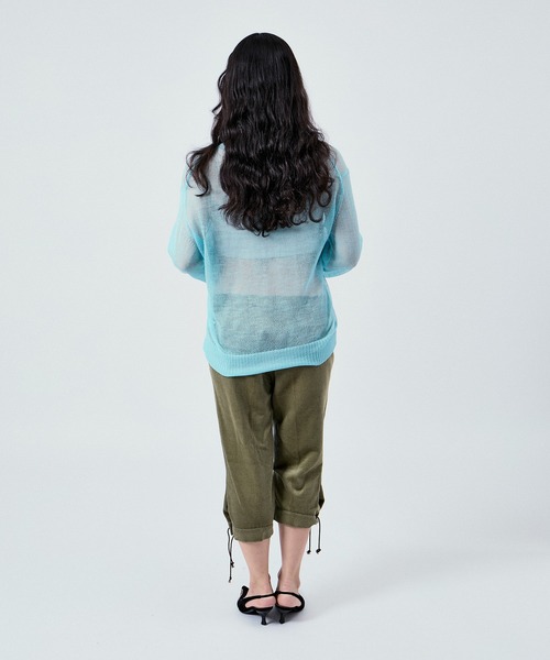 M TO R(ムウトアール)の「SHEER LONG SLEEVE KNIT UNISEX(ニット/セーター・レディース・ブラック/ブルー系その他4/オフホワイト・38/40/42)」の9枚目の写真