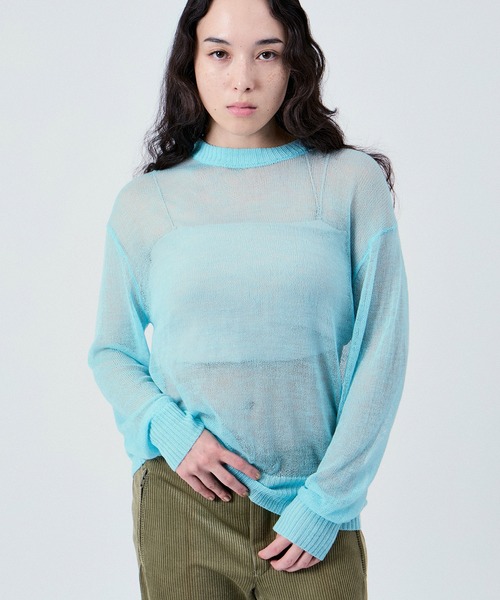 M TO R(ムウトアール)の「SHEER LONG SLEEVE KNIT UNISEX(ニット/セーター・レディース・ブラック/ブルー系その他4/オフホワイト・38/40/42)」の6枚目の写真