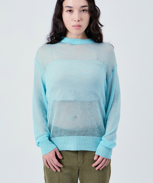 M TO R(ムウトアール)の「SHEER LONG SLEEVE KNIT UNISEX(ニット/セーター・レディース・ブラック/ブルー系その他4/オフホワイト・38/40/42)」の7枚目の写真