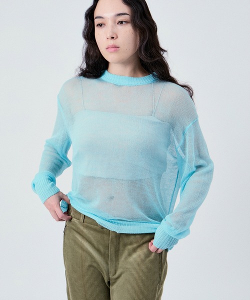 M TO R(ムウトアール)の「SHEER LONG SLEEVE KNIT UNISEX(ニット/セーター・レディース・ブラック/ブルー系その他4/オフホワイト・38/40/42)」の8枚目の写真