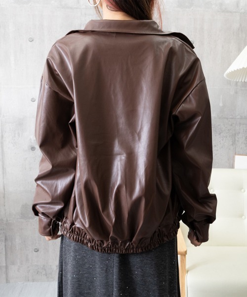 Miniministore（ミニミニストア）の「ライダースジャケット レディースブルゾン（ライダースジャケット・レディース・ブラック/ブラウン・M/L）」の17枚目の写真