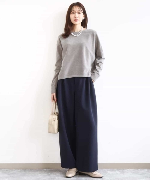MK MICHEL KLEIN(エムケーミッシェルクラン)の「モールヤーンボートネックニット/洗える(ニット/セーター・レディース・グレイッシュベージュ/レッド/グレー/マスタード/ライトピンク/ライトブルー/カーキ/アイボリー・38)」の22枚目の写真
