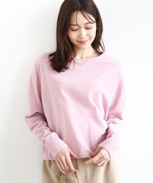 モールヤーンボートネックニット/洗える