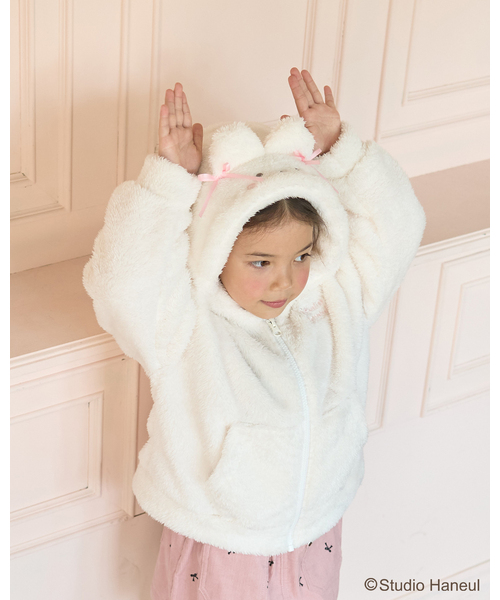 セール】【スタジオハヌル】パム＆タルトもこもこジップパーカ