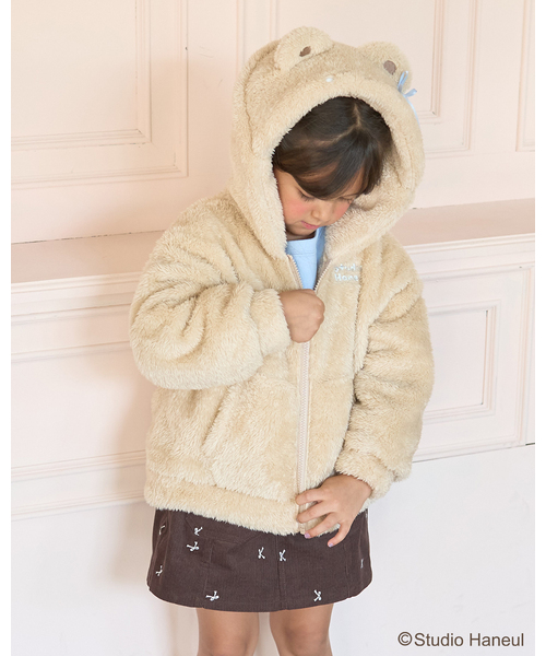 Lycee mine(リセマイン)の「【スタジオハヌル】パム&タルトもこもこジップパーカ(パーカー・キッズ・オフホワイト/ベージュ・110cm/100cm/130cm/120cm/140cm)」の9枚目の写真