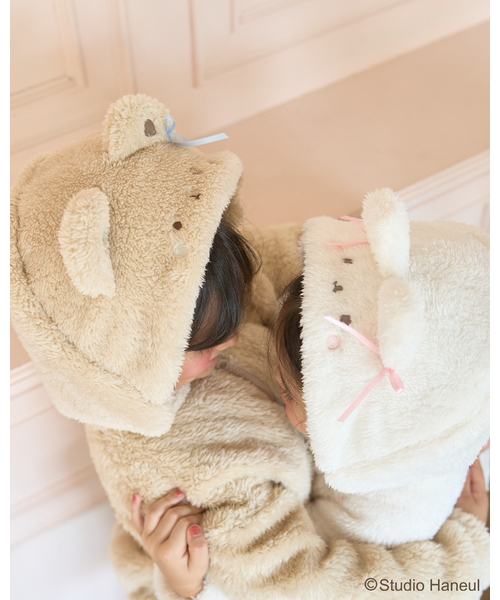 Lycee mine(リセマイン)の「【スタジオハヌル】パム&タルトもこもこジップパーカ(パーカー・キッズ・オフホワイト/ベージュ・110cm/100cm/130cm/120cm/140cm)」の4枚目の写真