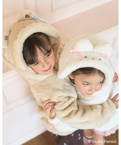 Lycee mine(リセマイン)の「【スタジオハヌル】パム&タルトもこもこジップパーカ(パーカー・キッズ・オフホワイト/ベージュ・110cm/100cm/130cm/120cm/140cm)」の5枚目の写真