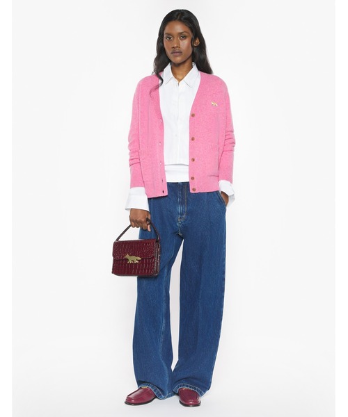 Maison Kitsune（メゾンキツネ）の「BABY FOX LAMBSWOOL BOXY CARDIGAN（カーディガン/ボレロ・レディース・ブラック/ピンク/ブラウン/ネイビー/ライトグレー・XS/M/L/S）」の13枚目の写真