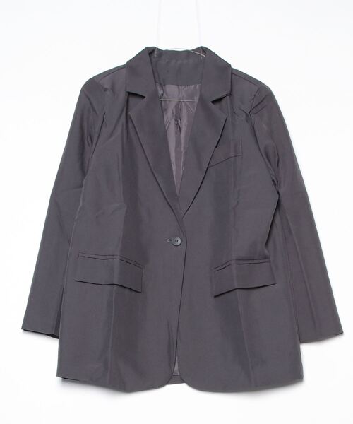 ARCADE(アーケード)の「テーラードジャケット ゆったり 1つ釦 カジュアル スーツジャケット 秋服 春服(テーラードジャケット・レディース・レッド/チャコールグレー/ブラック・S/M/L)」の21枚目の写真