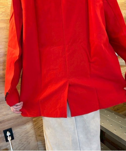 ARCADE(アーケード)の「テーラードジャケット ゆったり 1つ釦 カジュアル スーツジャケット 秋服 春服(テーラードジャケット・レディース・レッド/チャコールグレー/ブラック・S/M/L)」の18枚目の写真