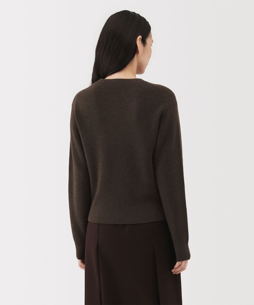 MUJI Labo（ムジラボ）の「〔MUJI Labo〕婦人　自然のまんまの色　ヤク畔編みクルーネックセーター（ニット/セーター・レディース・ダークブラウン・S/M/L）」の4枚目の写真