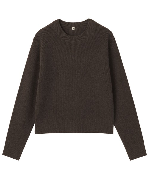 MUJI Labo（ムジラボ）の「〔MUJI Labo〕婦人　自然のまんまの色　ヤク畔編みクルーネックセーター（ニット/セーター・レディース・ダークブラウン・S/M/L）」の6枚目の写真