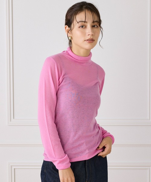 I.T.'S international(イッツインターナショナル)の「ハイネックニットプルオーバー《Melty air wool》(ニット/セーター・レディース・オフホワイト/ブラック/グレー/ピンク/ブルー・フリー)」の1枚目の写真