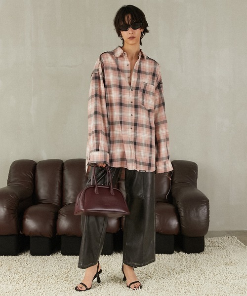 プランクプロジェクト オーバーシャツ PRANK PROJECT(プランク プロジェクト)｜オーバーチェックシャツ/BLK