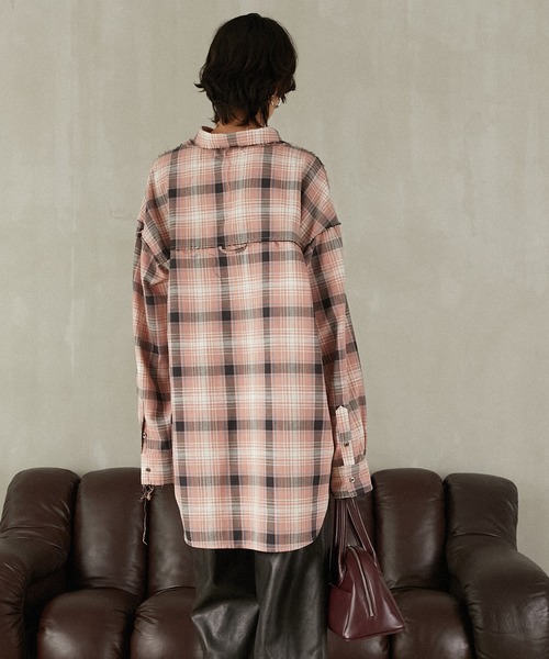 PRANK PROJECT（プランクプロジェクト）の「オーバーチェックシャツ / Overcheck Shirt（シャツ/ブラウス・レディース・ピンク/ブルー/ブラック・FREE）」の15枚目の写真