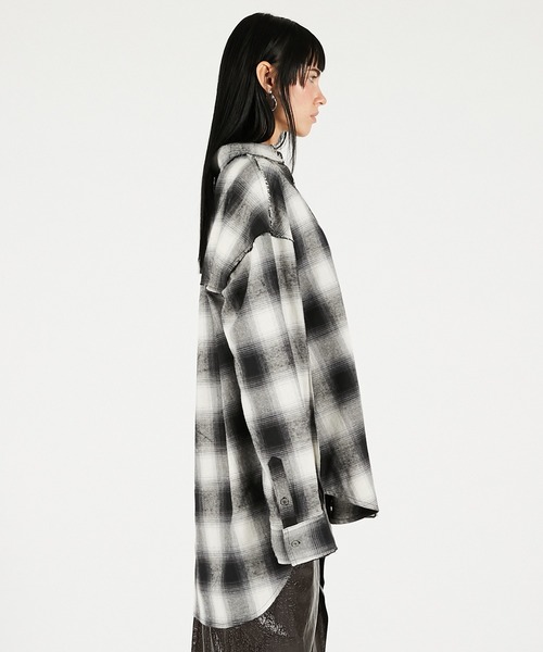 PRANK PROJECT（プランクプロジェクト）の「オーバーチェックシャツ / Overcheck Shirt（シャツ/ブラウス・レディース・ピンク/ブルー/ブラック・FREE）」の21枚目の写真