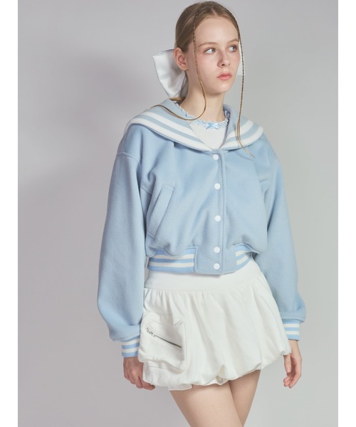 2/15ま出品　Lillilly 水色　試着のみ　セーラースタジャン lillilly セーラースタジャン 2/15ま出品 Lillilly 水色 試着のみ