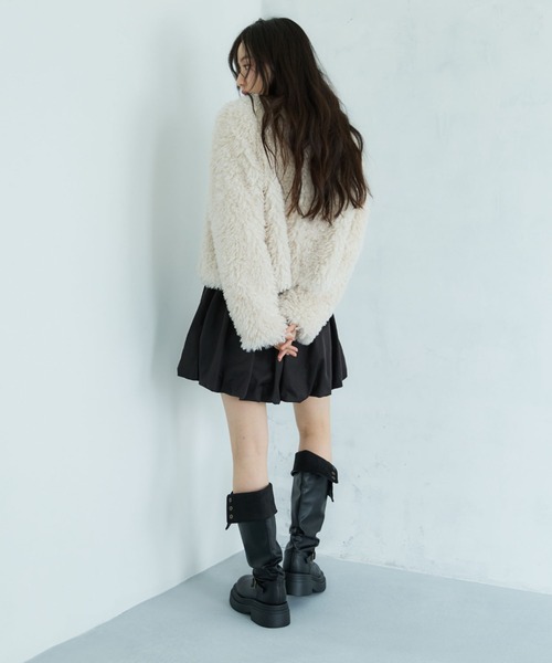 archives（アルシーヴ）の「フロントビットプードルファーコート（ダッフルコート・レディース・モカ/アイボリー・MEDIUM）」の13枚目の写真