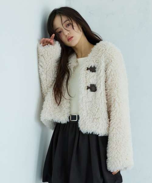 フロントビットプードルファーコート（ダッフルコート）｜archives