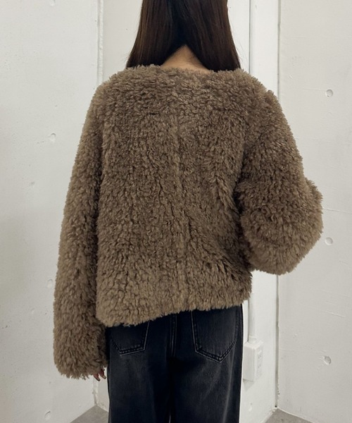 セール】フロントビットプードルファーコート（ダッフルコート