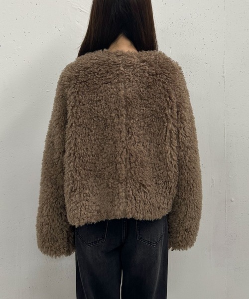 セール】フロントビットプードルファーコート（ダッフルコート