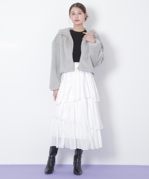 JILL by JILL STUART(ジルバイジルスチュアート)の「◇ランダムティアードスカート(スカート・レディース・ホワイト/ラベンダー/ピンク・FREE)」の14枚目の写真