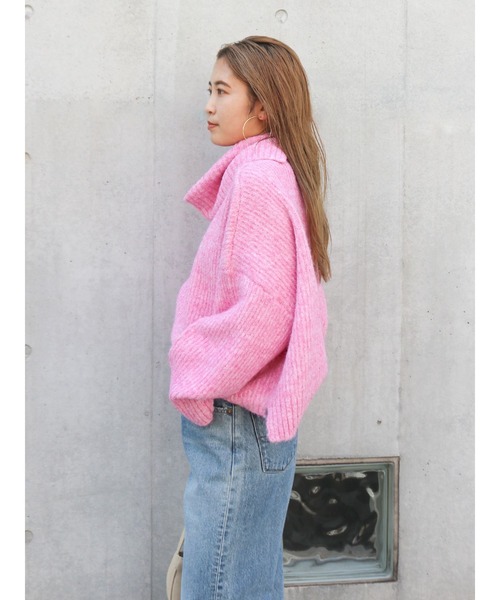 Ungrid（アングリッド）の「ハイネックルーズニット（ニット/セーター・レディース・ピンク/ライトブルー/オフホワイト/チャコールグレー・FREE）」の15枚目の写真