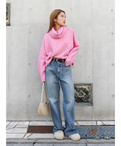 Ungrid（アングリッド）の「ハイネックルーズニット（ニット/セーター・レディース・ピンク/ライトブルー/オフホワイト/チャコールグレー・FREE）」の17枚目の写真