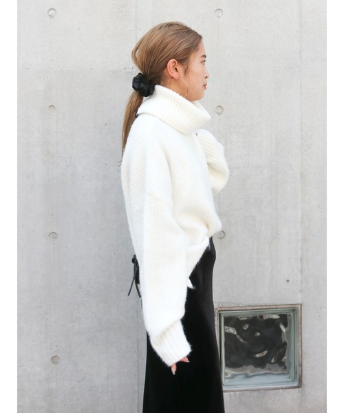 Ungrid（アングリッド）の「ハイネックルーズニット（ニット/セーター・レディース・ピンク/ライトブルー/オフホワイト/チャコールグレー・FREE）」の18枚目の写真