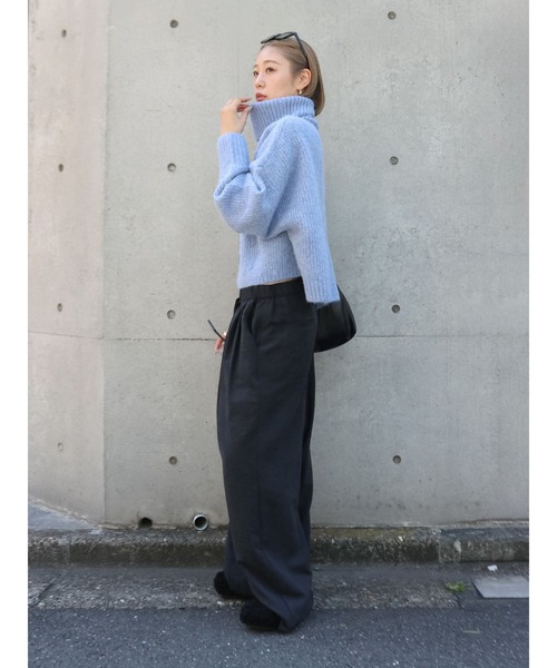 Ungrid（アングリッド）の「ハイネックルーズニット（ニット/セーター・レディース・ピンク/ライトブルー/オフホワイト/チャコールグレー・FREE）」の13枚目の写真