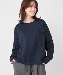 裾ドロストポケットロングスリーブTシャツ