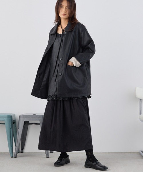 Libra Cue（リブラ キュー）の「ビッグポケットレザーブルゾン（その他アウター・レディース・ブラック・FREE）」の8枚目の写真