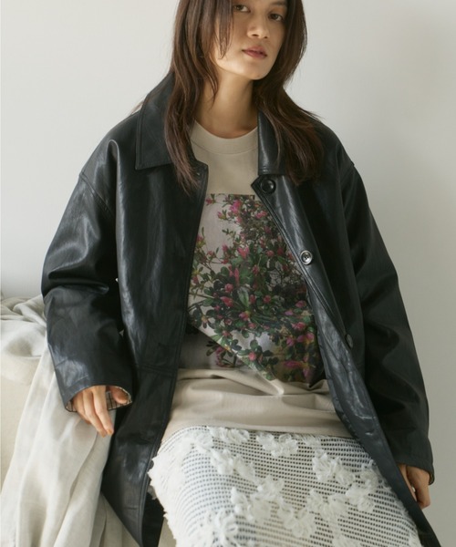 Libra Cue（リブラ キュー）の「ビッグポケットレザーブルゾン（その他アウター・レディース・ブラック・FREE）」の12枚目の写真