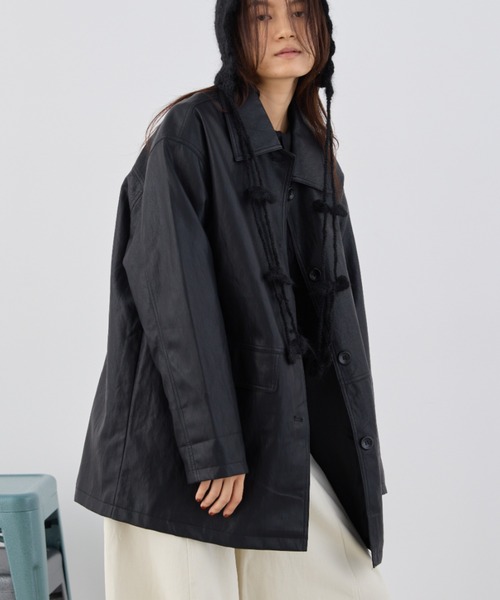Libra Cue（リブラ キュー）の「ビッグポケットレザーブルゾン（その他アウター・レディース・ブラック・FREE）」の14枚目の写真