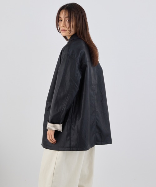 Libra Cue（リブラ キュー）の「ビッグポケットレザーブルゾン（その他アウター・レディース・ブラック・FREE）」の16枚目の写真