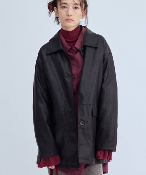 Libra Cue（リブラ キュー）の「ビッグポケットレザーブルゾン（その他アウター・レディース・ブラック・FREE）」の19枚目の写真