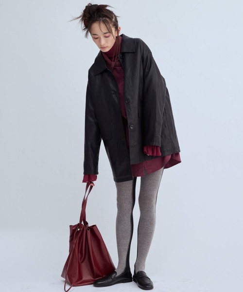 Libra Cue（リブラ キュー）の「ビッグポケットレザーブルゾン（その他アウター・レディース・ブラック・FREE）」の21枚目の写真