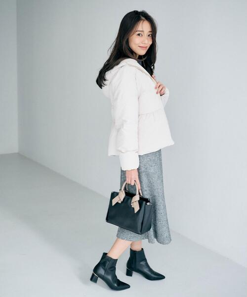 index(インデックス)の「KAWADAダウンペプラムショートコート【撥水/洗濯機OK/静電気防止裏地】(ダウンジャケット/コート・レディース・ナチュラル/アイボリー/ブラック系7/ネイビー・36/38/40/42)」の10枚目の写真