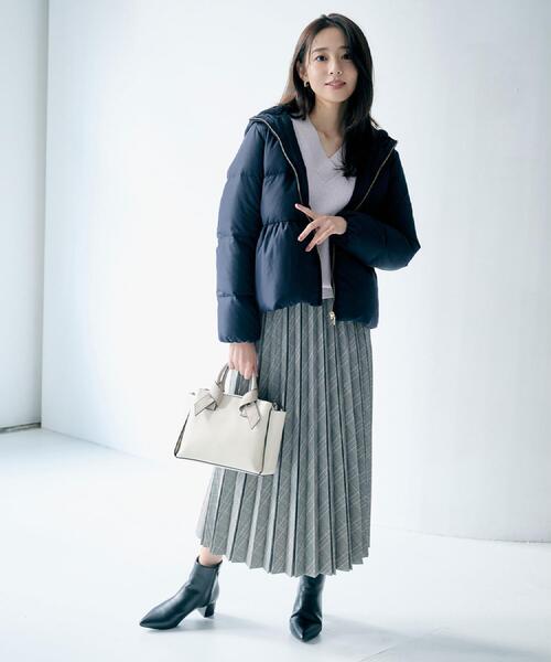 KAWADAダウンペプラムショートコート【撥水/洗濯機OK/静電気防止裏地