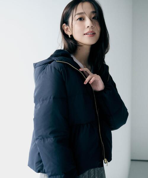 KAWADAダウンペプラムショートコート【撥水/洗濯機OK/静電気防止裏地