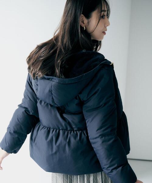 index(インデックス)の「KAWADAダウンペプラムショートコート【撥水/洗濯機OK/静電気防止裏地】(ダウンジャケット/コート・レディース・ナチュラル/アイボリー/ブラック系7/ネイビー・36/38/40/42)」の16枚目の写真
