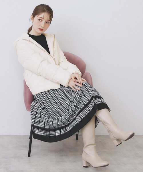 KAWADAダウンペプラムショートコート【撥水/洗濯機OK/静電気防止裏地