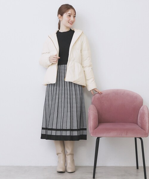 セール】KAWADAダウンペプラムショートコート【撥水/洗濯機OK/静電気