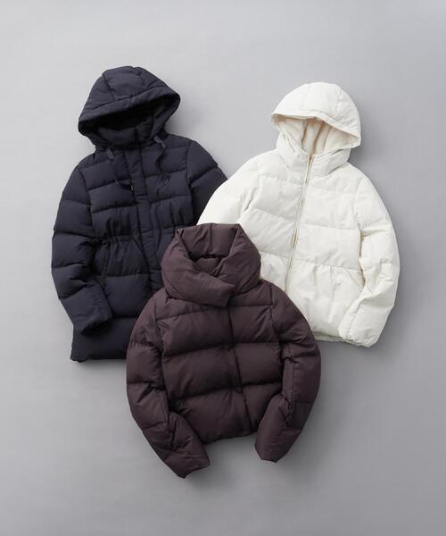 KAWADAダウンペプラムショートコート【撥水/洗濯機OK/静電気防止裏地